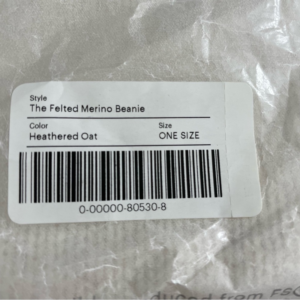 Everlane Felted Merino Wool Beanie Hat in Heathered Oat One Size NWT - Picture 8 of 9